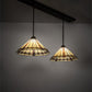 Meyda Lighting Belvidere 48" 2-Light Mahogany Bronze Island Pendant Light With Amber and Beige Shade Glass