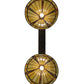 Meyda Lighting Belvidere 48" 2-Light Mahogany Bronze Island Pendant Light With Amber and Beige Shade Glass