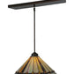 Meyda Lighting Belvidere 48" 2-Light Mahogany Bronze Island Pendant Light With Amber and Beige Shade Glass