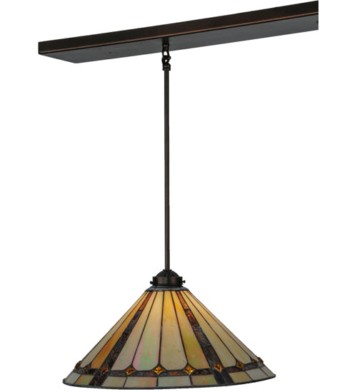 Meyda Lighting Belvidere 48" 2-Light Mahogany Bronze Island Pendant Light With Amber and Beige Shade Glass
