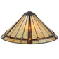 Meyda Lighting Belvidere 48" 2-Light Mahogany Bronze Island Pendant Light With Amber and Beige Shade Glass