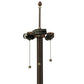 Meyda Lighting Belvidere 61" 2-Light Mahogany Bronze Floor Lamp With Beige Amber Flame Shade Glass