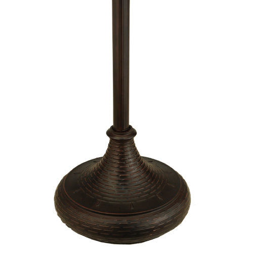 Meyda Lighting Belvidere 61" 2-Light Mahogany Bronze Floor Lamp With Beige Amber Flame Shade Glass