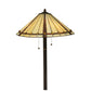 Meyda Lighting Belvidere 61" 2-Light Mahogany Bronze Floor Lamp With Beige Amber Flame Shade Glass