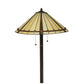 Meyda Lighting Belvidere 61" 2-Light Mahogany Bronze Floor Lamp With Beige Amber Flame Shade Glass