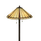 Meyda Lighting Belvidere 61" 2-Light Mahogany Bronze Floor Lamp With Beige Amber Flame Shade Glass