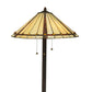 Meyda Lighting Belvidere 61" 2-Light Mahogany Bronze Floor Lamp With Beige Amber Flame Shade Glass