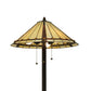 Meyda Lighting Belvidere 61" 2-Light Mahogany Bronze Floor Lamp With Beige Amber Flame Shade Glass