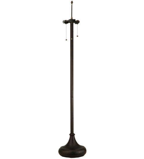 Meyda Lighting Belvidere 61" 2-Light Mahogany Bronze Floor Lamp With Beige Amber Flame Shade Glass