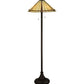 Meyda Lighting Belvidere 61" 2-Light Mahogany Bronze Floor Lamp With Beige Amber Flame Shade Glass