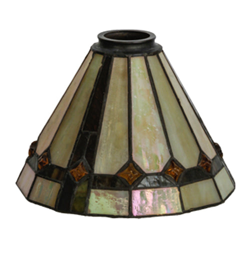 Meyda Lighting Belvidere 8" Amber and Beige Iridescent Shade Glass