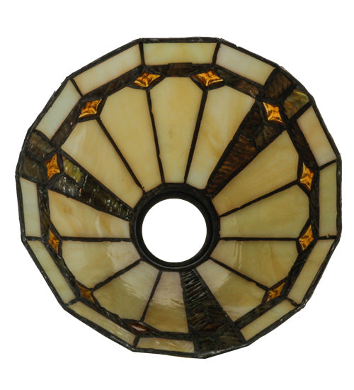 Meyda Lighting Belvidere 8" Amber and Beige Iridescent Shade Glass