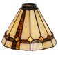 Meyda Lighting Belvidere 8" Amber and Beige Iridescent Shade Glass