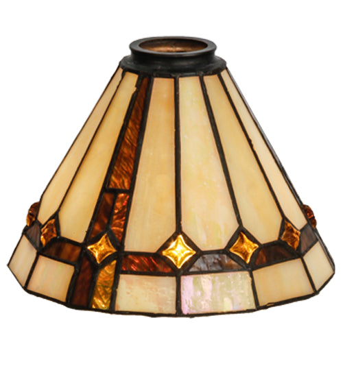 Meyda Lighting Belvidere 8" Amber and Beige Iridescent Shade Glass