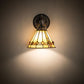 Meyda Lighting Belvidere 8" Mahogany Bronze Wall Sconce With Multi-Colored Stained Shade Glass