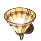 Meyda Lighting Belvidere 8" Mahogany Bronze Wall Sconce With Multi-Colored Stained Shade Glass