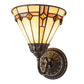 Meyda Lighting Belvidere 8" Mahogany Bronze Wall Sconce With Multi-Colored Stained Shade Glass