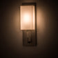 Meyda Lighting Benchmark 5" Satin Nickel Wall Sconce With White Statuario Idalight Shade Glass