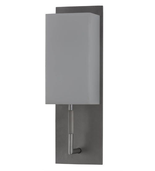 Meyda Lighting Benchmark 5" Satin Nickel Wall Sconce With White Statuario Idalight Shade Glass