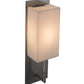 Meyda Lighting Benchmark 5" Satin Nickel Wall Sconce With White Statuario Idalight Shade Glass