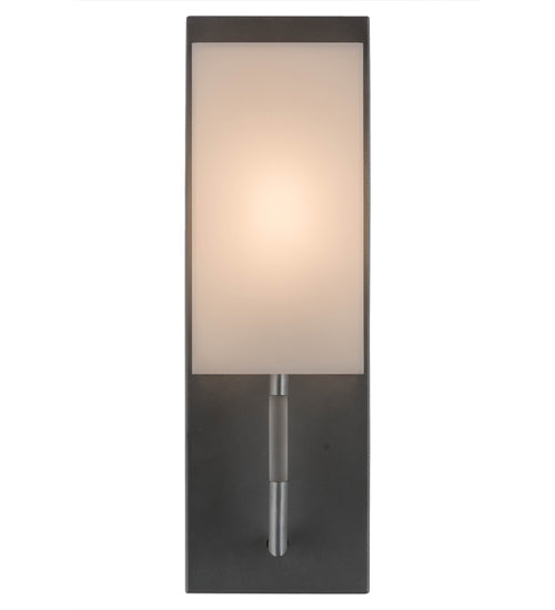 Meyda Lighting Benchmark 5" Satin Nickel Wall Sconce With White Statuario Idalight Shade Glass