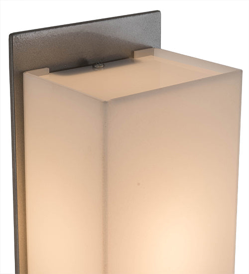 Meyda Lighting Benchmark 5" Satin Nickel Wall Sconce With White Statuario Idalight Shade Glass