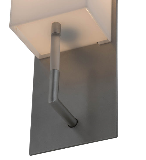 Meyda Lighting Benchmark 5" Satin Nickel Wall Sconce With White Statuario Idalight Shade Glass
