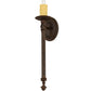 Meyda Lighting Benedict 5" Rust Nail Wall Sconce With Ivory Faux Candlelight