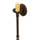 Meyda Lighting Benedict 5" Rust Nail Wall Sconce With Ivory Faux Candlelight