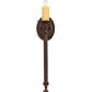 Meyda Lighting Benedict 5" Rust Nail Wall Sconce With Ivory Faux Candlelight