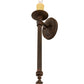 Meyda Lighting Benedict 5" Rust Nail Wall Sconce With Ivory Faux Candlelight