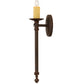 Meyda Lighting Benedict 5" Rust Nail Wall Sconce With Ivory Faux Candlelight