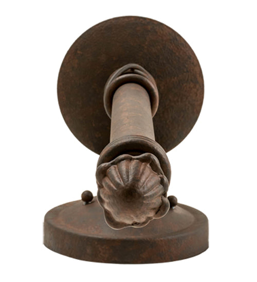 Meyda Lighting Benedict 5" Rust Nail Wall Sconce With Ivory Faux Candlelight