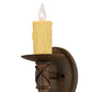 Meyda Lighting Benedict 5" Rust Nail Wall Sconce With Ivory Faux Candlelight