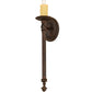 Meyda Lighting Benedict 5" Rust Nail Wall Sconce With Ivory Faux Candlelight