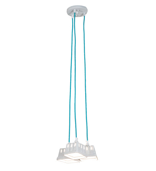 Meyda Lighting Berry Basket 10" 3-Light White Pendant Light With White Ceramic Shade