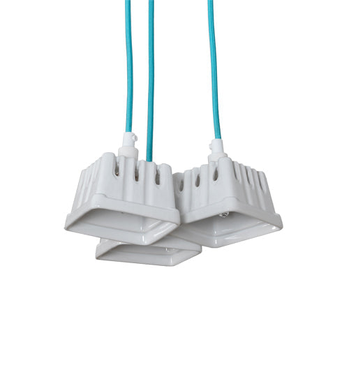 Meyda Lighting Berry Basket 10" 3-Light White Pendant Light With White Ceramic Shade