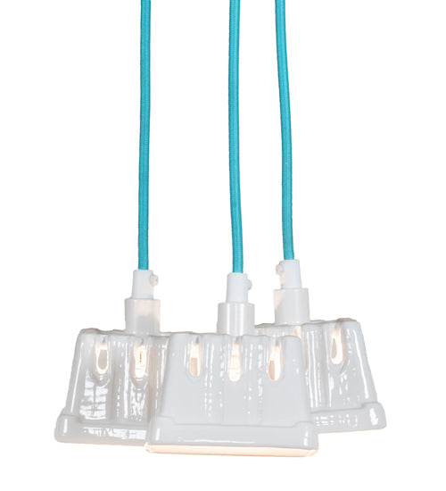 Meyda Lighting Berry Basket 10" 3-Light White Pendant Light With White Ceramic Shade