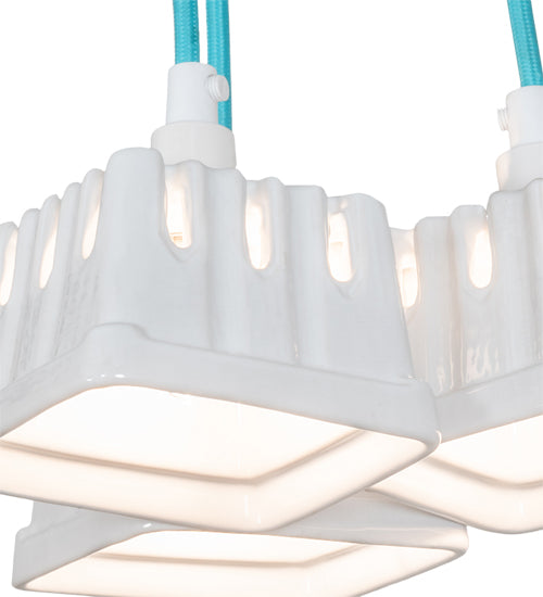 Meyda Lighting Berry Basket 10" 3-Light White Pendant Light With White Ceramic Shade