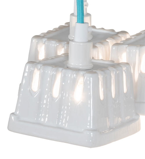 Meyda Lighting Berry Basket 10" 3-Light White Pendant Light With White Ceramic Shade