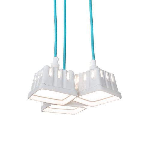 Meyda Lighting Berry Basket 10" 3-Light White Pendant Light With White Ceramic Shade
