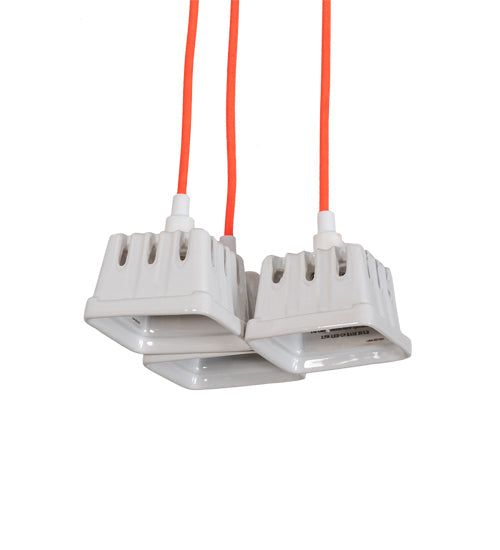 Meyda Lighting Berry Basket 218854 10" 3-Light White Pendant Light With White Ceramic Shade