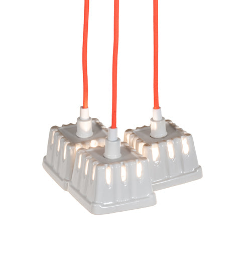 Meyda Lighting Berry Basket 218854 10" 3-Light White Pendant Light With White Ceramic Shade