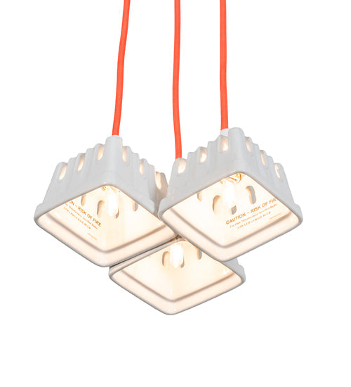 Meyda Lighting Berry Basket 218854 10" 3-Light White Pendant Light With White Ceramic Shade