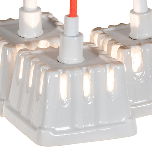 Meyda Lighting Berry Basket 218854 10" 3-Light White Pendant Light With White Ceramic Shade