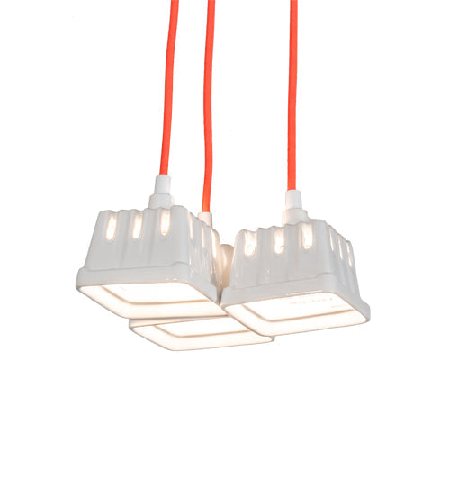 Meyda Lighting Berry Basket 218854 10" 3-Light White Pendant Light With White Ceramic Shade