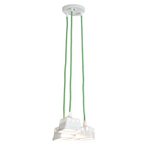 Meyda Lighting Berry Basket 218855 10" 3-Light White Pendant Light With White Ceramic Shade
