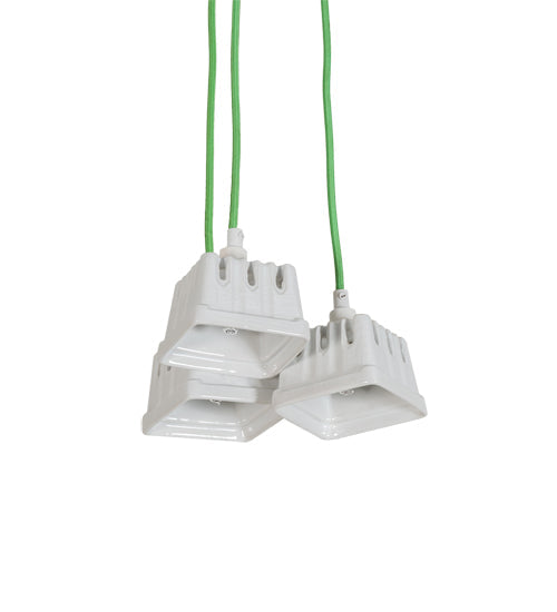 Meyda Lighting Berry Basket 218855 10" 3-Light White Pendant Light With White Ceramic Shade