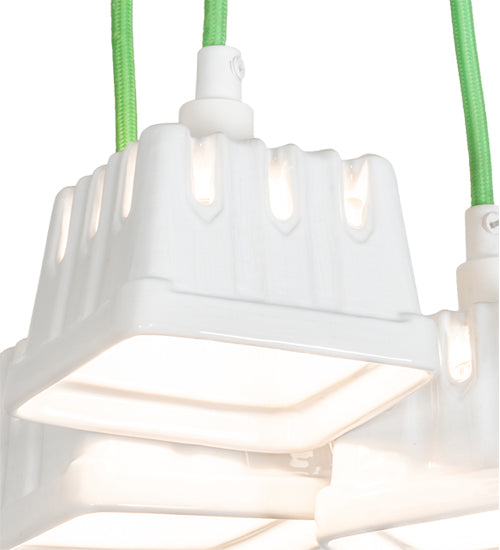 Meyda Lighting Berry Basket 218855 10" 3-Light White Pendant Light With White Ceramic Shade