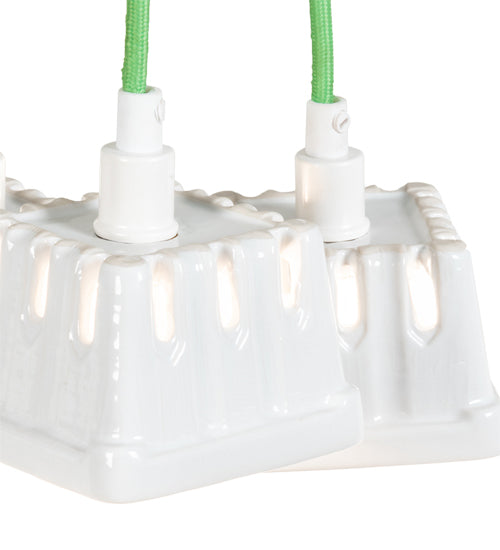 Meyda Lighting Berry Basket 218855 10" 3-Light White Pendant Light With White Ceramic Shade